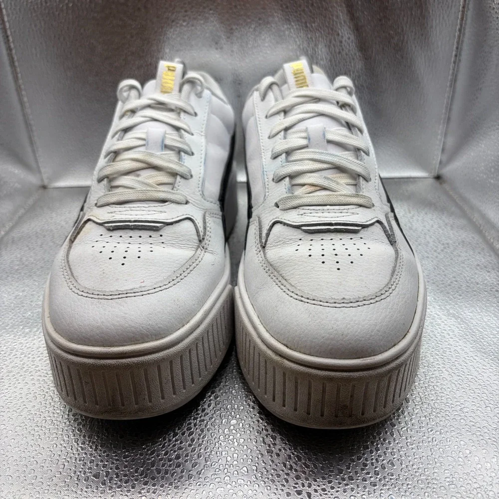 Size 10 Puma Karmen Rebelle White Black Womens Platform Sneaker Shoes 387212-02